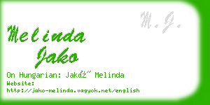 melinda jako business card